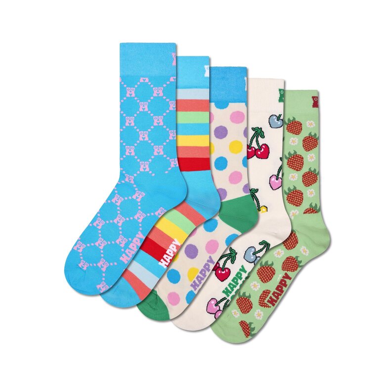 Happy Socks Happy Socks Women's Printed Socks Mix 5-Pack Turquoise/Green/Multicolor