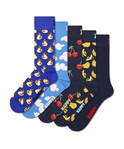 Happy Socks Women's/Men's Printed Socks Mix 5-Pack Blue/Dark Blue