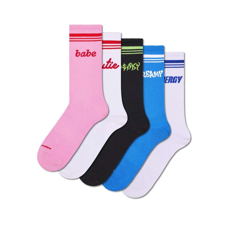 Happy Socks Happy Socks Heren Sokken Met Tekst 5-Pack Multicolor