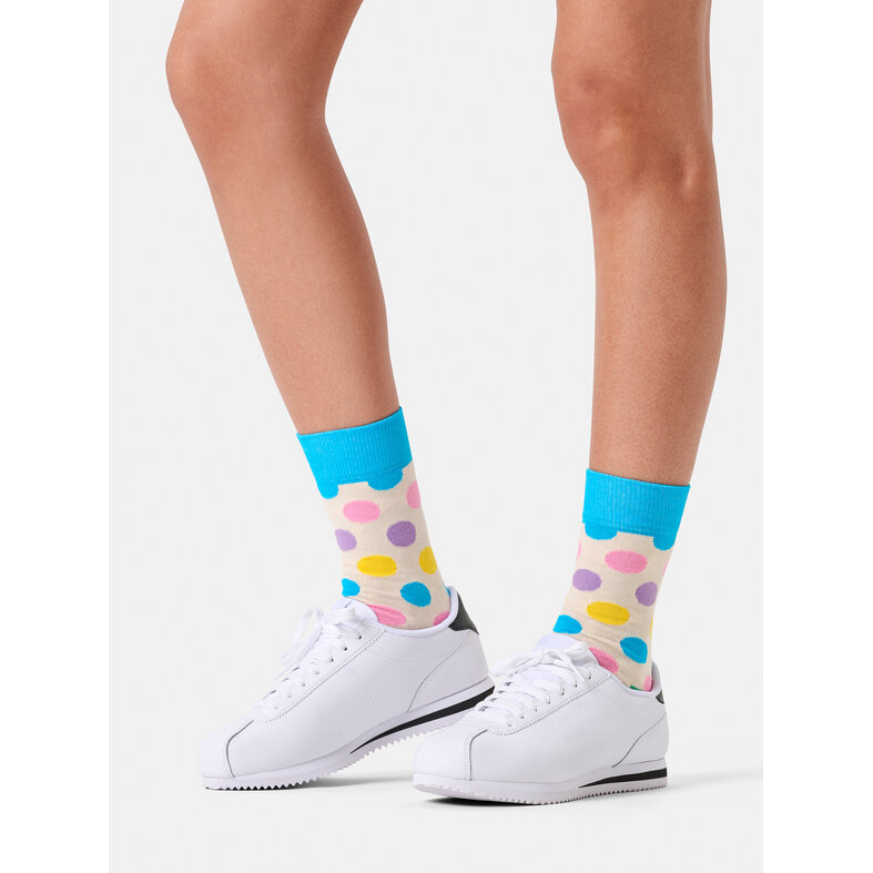 Happy Socks Happy Socks Dames/Heren Sokken Big Dot 1-Paar Crèmewit/Multicolor