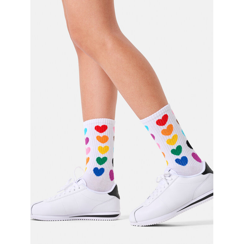 Happy Socks Happy Socks Women's/Men's Pride Socks "Love is Love" Gift Box 3-Pack White/Rainbow Striped/Hearts