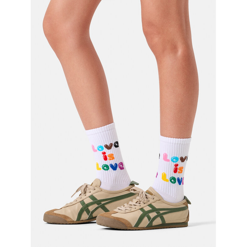 Happy Socks Happy Socks Women's/Men's Pride Socks "Love is Love" Gift Box 3-Pack White/Rainbow Striped/Hearts