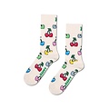 Happy Socks Happy Socks Dames/Heren Sokken Kersen/Hartjes Print 1-Paar Wit/Multicolor