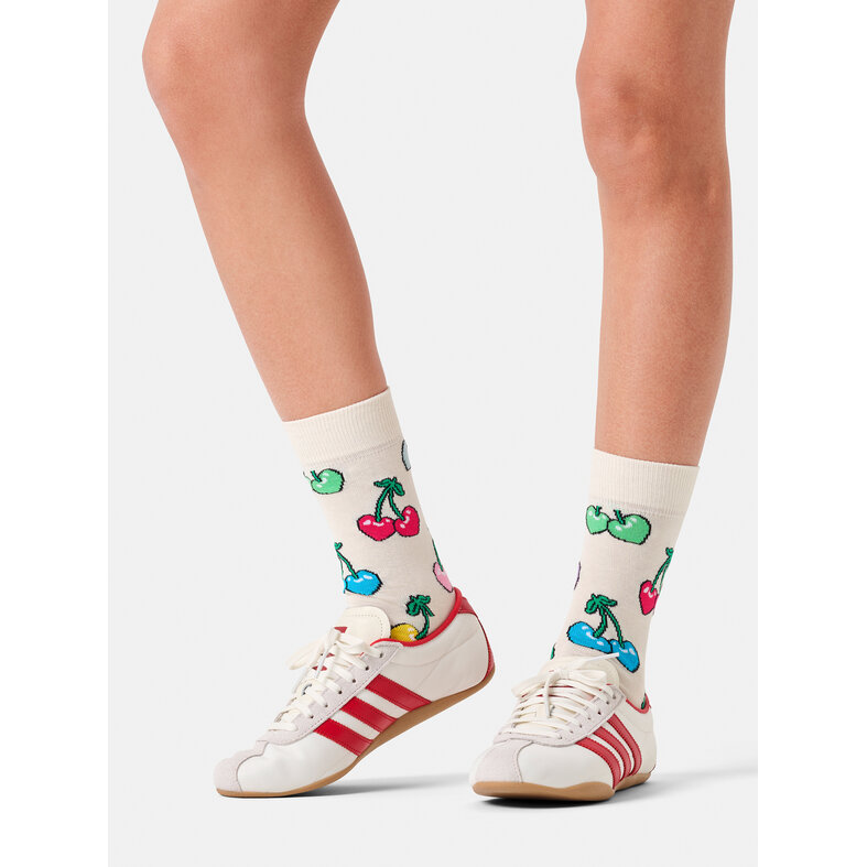 Happy Socks Happy Socks Women's/Men's Socks with Cherry/Heart Print 1 Pair White/Multicolor