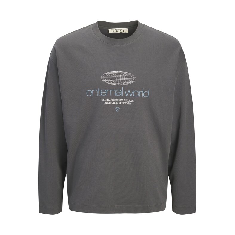 Jack & Jones Jack & Jones Heren Longsleeve T-Shirt JCOBARRON Grijs Print