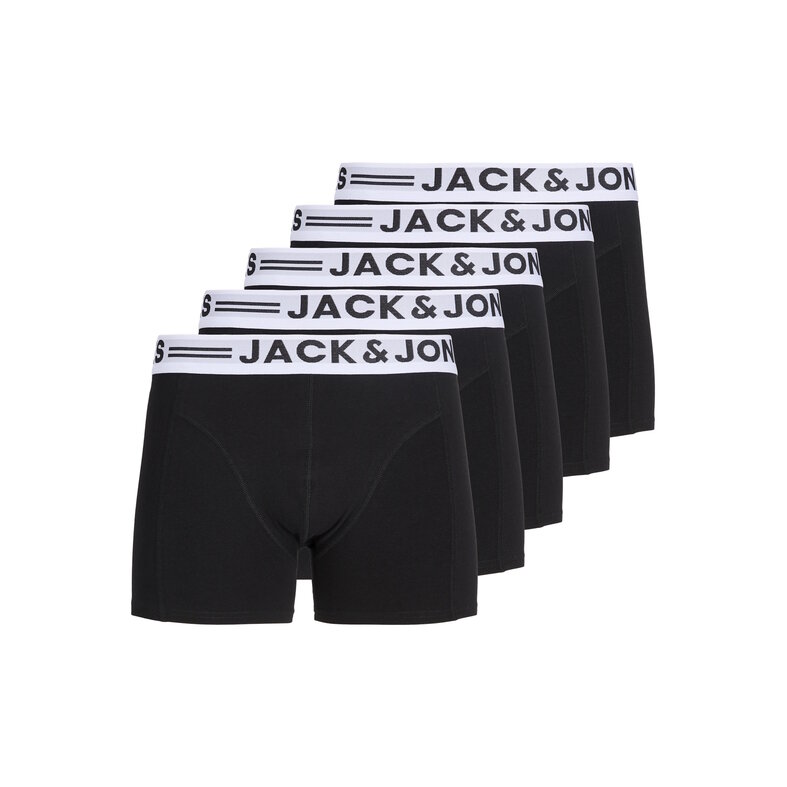 Jack & Jones Jack & Jones Heren Boxershorts Trunks JACSENSE 5-Pack Effen Zwart