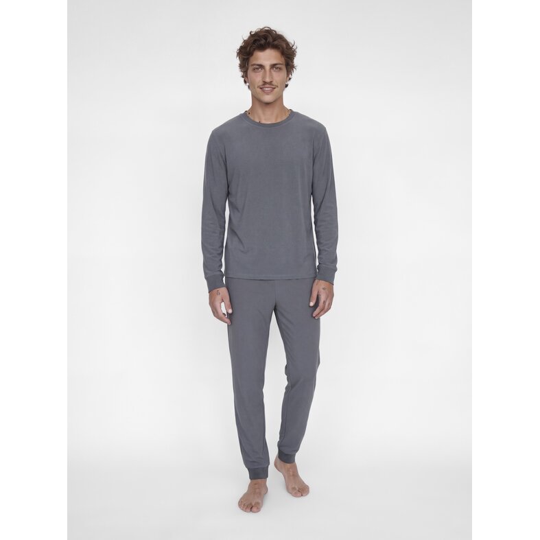 Jack & Jones Jack & Jones Heren Lounge Pyjama Set Lang Polyester Effen Grijs