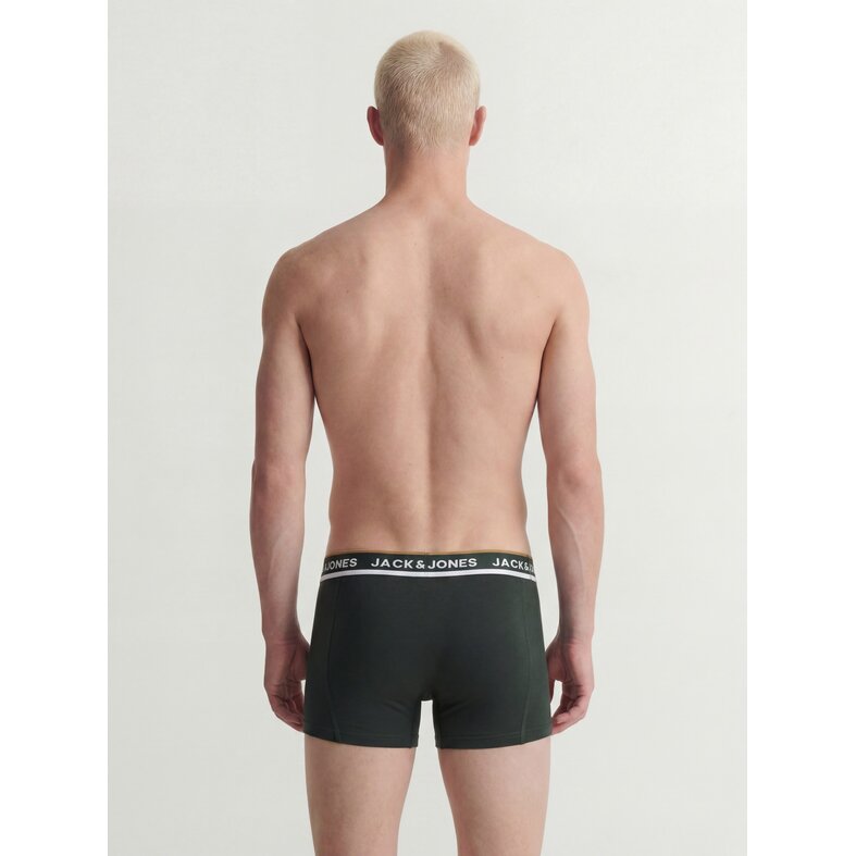 Jack & Jones Jack & Jones Heren Boxershorts Trunks JACSWAY 3-Pack Effen Donkergroen/Donkergrijs/Zwart