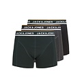 Jack & Jones Jack & Jones Heren Boxershorts Trunks JACSWAY 3-Pack Effen Donkergroen/Donkergrijs/Zwart