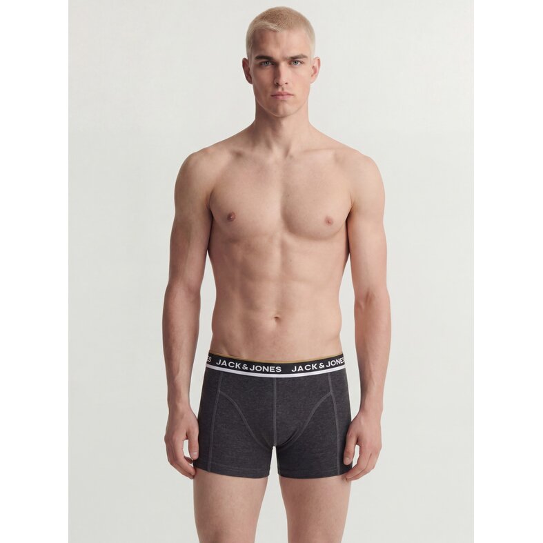 Jack & Jones Jack & Jones Heren Boxershorts Trunks JACSWAY 3-Pack Effen Donkergroen/Donkergrijs/Zwart