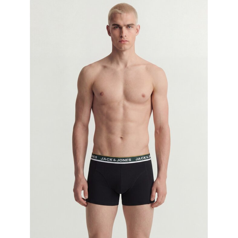 Jack & Jones Jack & Jones Heren Boxershorts Trunks JACSWAY 3-Pack Effen Donkergroen/Donkergrijs/Zwart