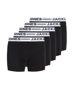 Jack & Jones Heren Plus Size Boxershorts Trunks JACSENSE 5-Pack Effen Zwart