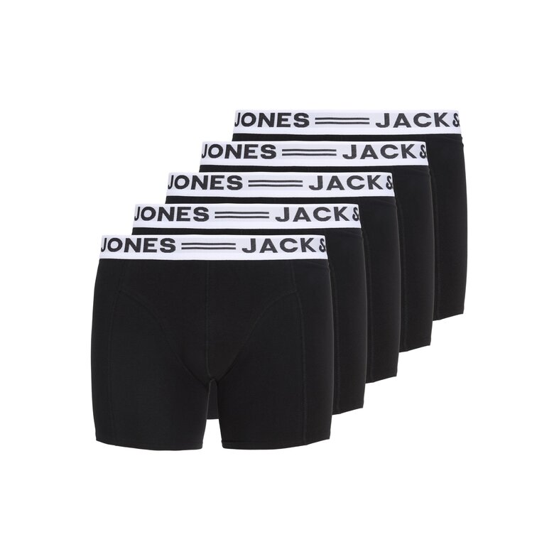 Jack & Jones Jack & Jones Heren Plus Size Boxershorts Trunks JACSENSE 5-Pack Effen Zwart