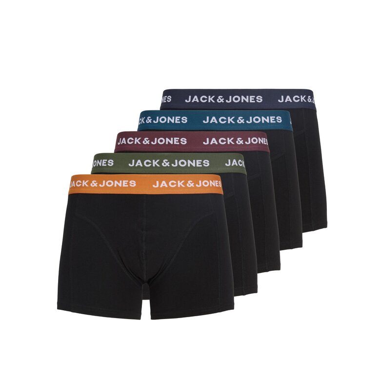 Jack & Jones Jack & Jones Heren Boxershorts Trunks JACOLIVER 5-Pack Effen Zwart