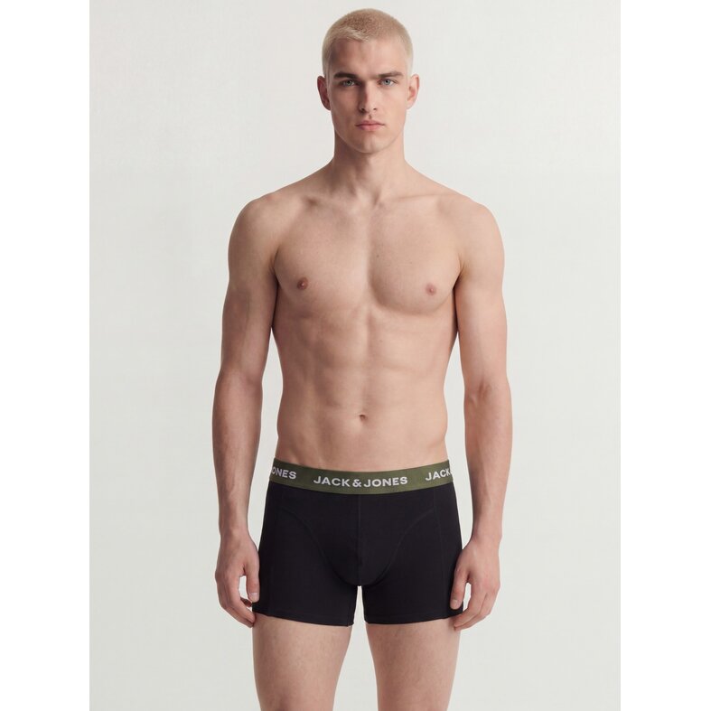 Jack & Jones Jack & Jones Heren Boxershorts Trunks JACOLIVER 5-Pack Effen Zwart