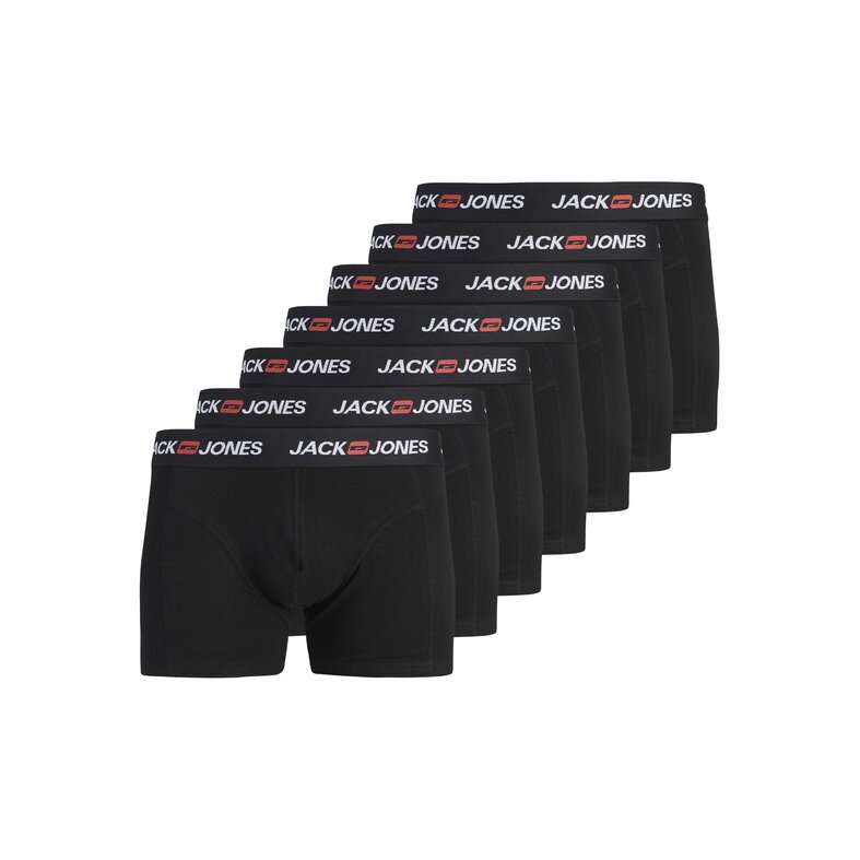 Jack & Jones Jack & Jones Heren Boxershorts Trunks JACCORP 7-Pack Effen Zwart