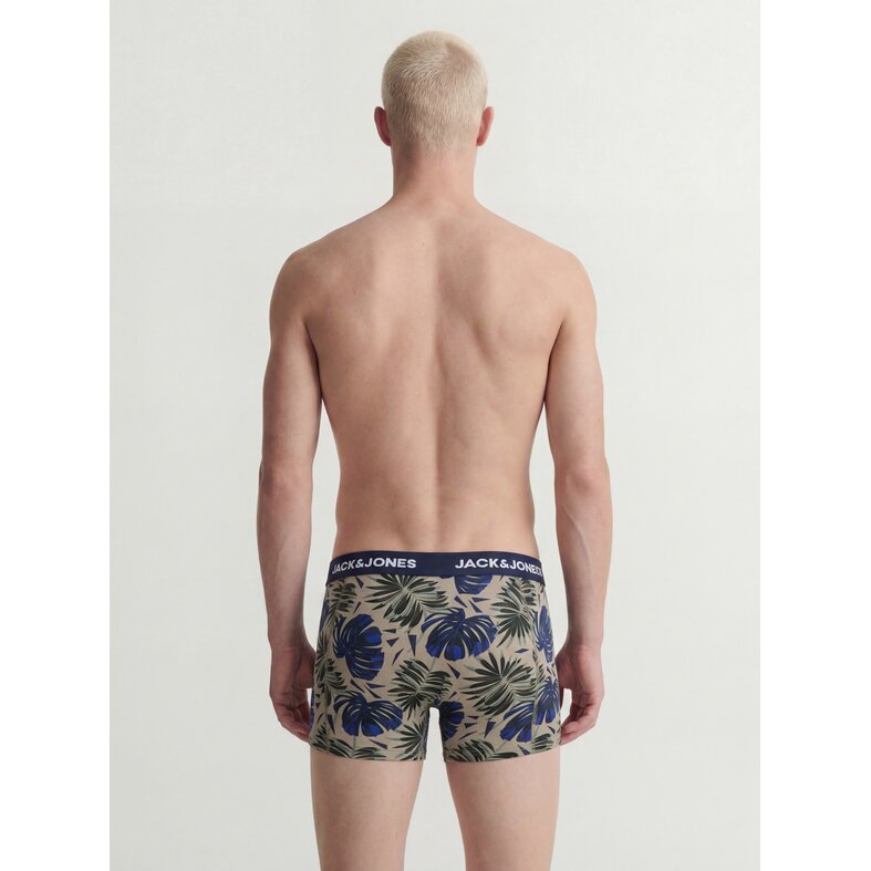 Jack & Jones Jack & Jones Heren Boxershorts Trunks JACHENDO 5-Pack Blauw/Groen Bladeren Print