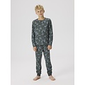 Name It Name It Jongens Lange Pyjama Set NKMNIGHTSET Voetbal Print Grijs
