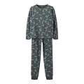 Name It Name It Jongens Lange Pyjama Set NKMNIGHTSET Voetbal Print Grijs