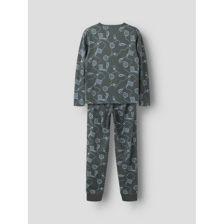 Name It Name It Boys' Long Pajama Set NKMNIGHTSET Soccer Print Gray