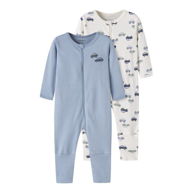 Name It Name It Baby Pajamas NBMNIGHTSUIT CAR Zip Sleepset 2-Pack Car Print