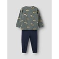 Name It Name It Boys' Long Pajama Set NMMNIGHTSET Gray/Dark Blue Excavator Print