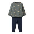 Name It Name It Boys' Long Pajama Set NMMNIGHTSET Gray/Dark Blue Excavator Print