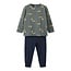 Name It Name It Boys' Long Pajama Set NMMNIGHTSET Gray/Dark Blue Excavator Print