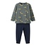 Name It Name It Jongens Lange Pyjama Set NMMNIGHTSET Grijs/Donkerblauw Graafmachine Print