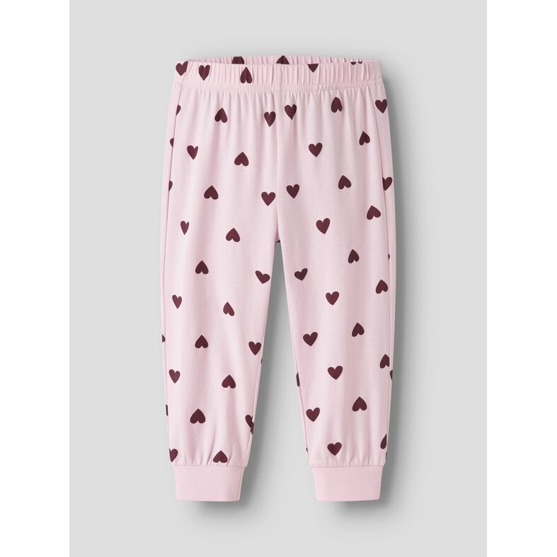 Name It Name It Meisjes Lange Pyjama Set NMFNIGHTSET CUTIE HEART Roze Hartjes Print