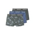 Name It Name It Jongens Boxershorts Trunks NKMBOXER KICK OFF 3-Pack Voetbal Print Grijs/Blauw