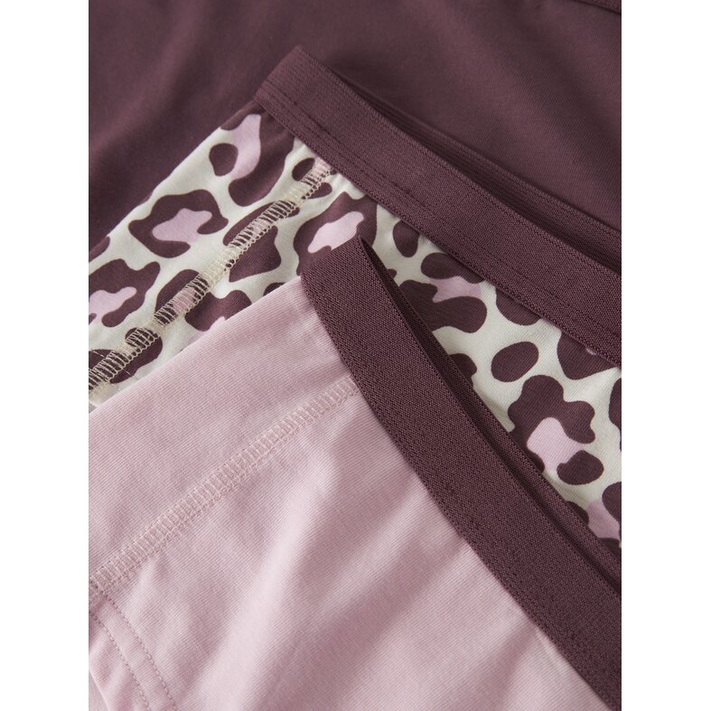 Name It Name It Girls' Hipsters NKFHIPSTER LEO 3-Pack Mauve/Pink Solid/Leopard Print