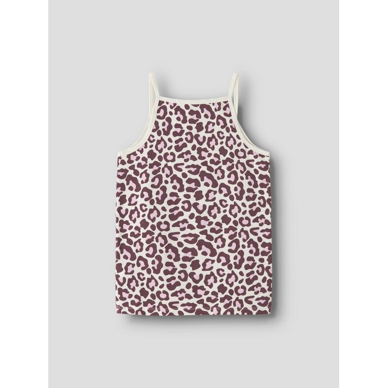 Name It Name It Girls' Shirt Top NKFSTRAP LEO 2-Pack Solid Mauve/Leopard Print