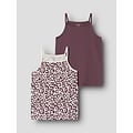 Name It Name It Meisjes Hemd Top NKFSTRAP LEO 2-Pack Effen Mauve/Luipaard Print