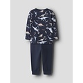 Name It Name It Jongens Lange Pyjama Set NMMNIGHTSET DINO Donkerblauw Dinosaurus Print