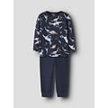 Name It Name It Boys' Long Pajama Set NMMNIGHTSET DINO Dark Blue Dinosaur Print