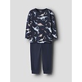Name It Name It Jongens Lange Pyjama Set NMMNIGHTSET DINO Donkerblauw Dinosaurus Print