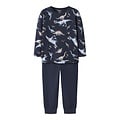 Name It Name It Jongens Lange Pyjama Set NMMNIGHTSET DINO Donkerblauw Dinosaurus Print