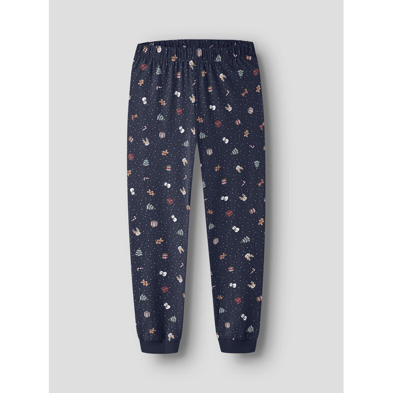 Name It Name It Dames/Heren Kerst Pyjama Set Lang NANVISMAS Donkerblauw