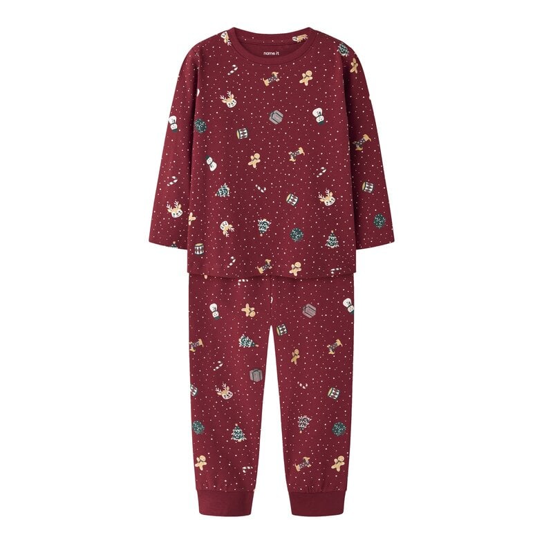 Name It Name It Boys'/Girls' Children's Christmas Pajama Set NMNVISMAS Red