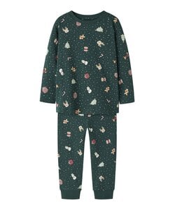 Name It Boys'/Girls' Children's Christmas Pajama Set NMNVISMAS Green