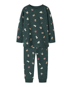 Name It Jongens/Meisjes Kinder Kerst Pyjama Set NMNVISMAS Groen