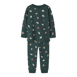 Name It Jongens/Meisjes Kinder Kerst Pyjama Set NMNVISMAS Groen