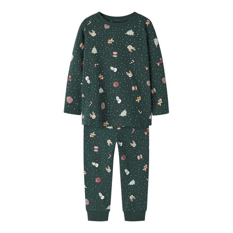 Name It Name It Boys'/Girls' Children's Christmas Pajama Set NMNVISMAS Green