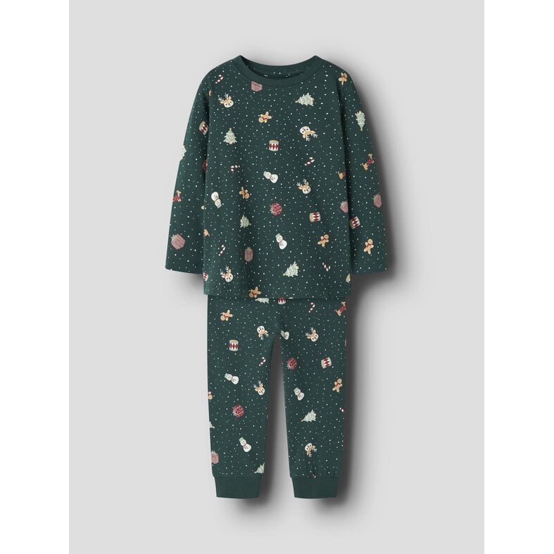 Name It Name It Boys'/Girls' Children's Christmas Pajama Set NMNVISMAS Green