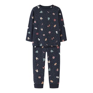 Name It Jongens/Meisjes Kinder Kerst Pyjama Set NMNVISMAS Donkerblauw
