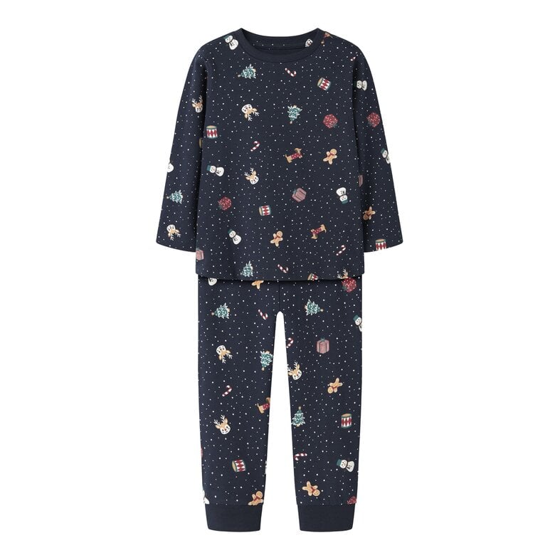 Name It Name It Boys'/Girls' Children's Christmas Pajama Set NMNVISMAS Dark Blue