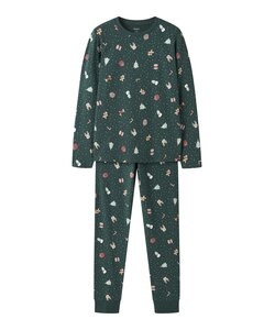 Name It Jongens/Meisjes Kinder Kerst Pyjama Set NKNVISMAS Groen