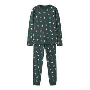 Name It Jongens/Meisjes Kinder Kerst Pyjama Set NKNVISMAS Groen