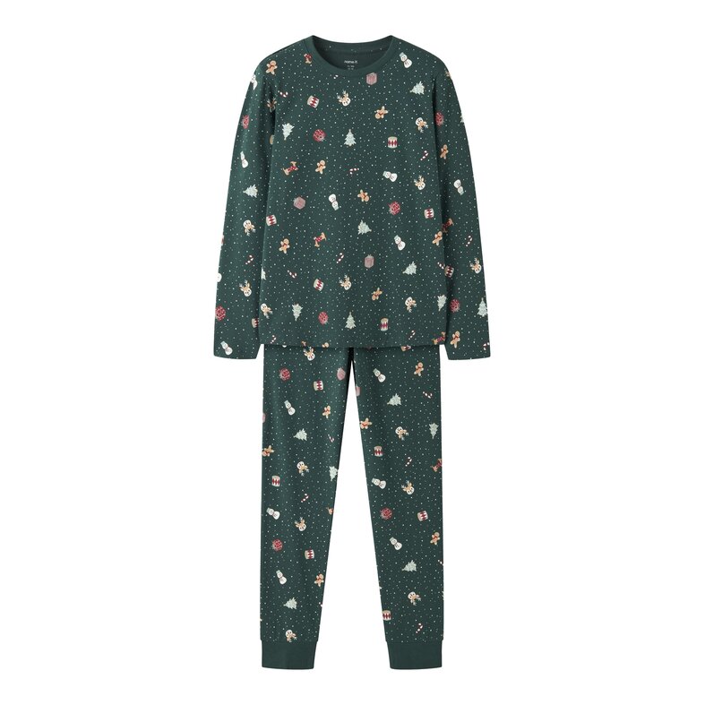 Name It Name It Boys'/Girls' Children's Christmas Pajama Set NKNVISMAS Green